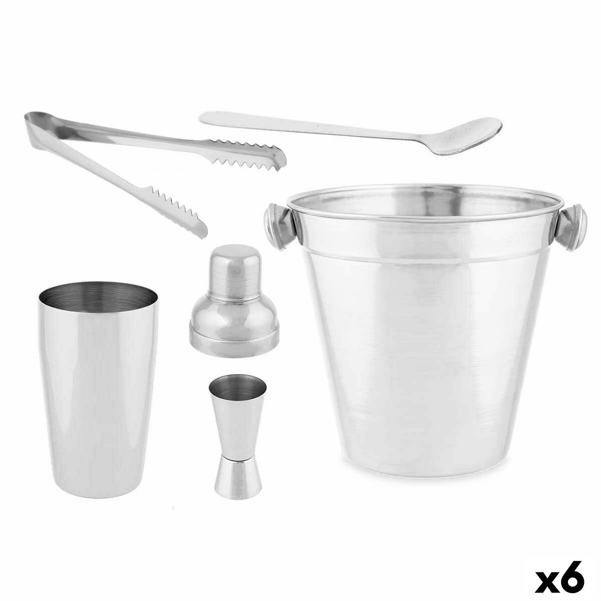 Cocktailset Silvrig Rostfritt stål 5 Delar 250 ml (6 antal)