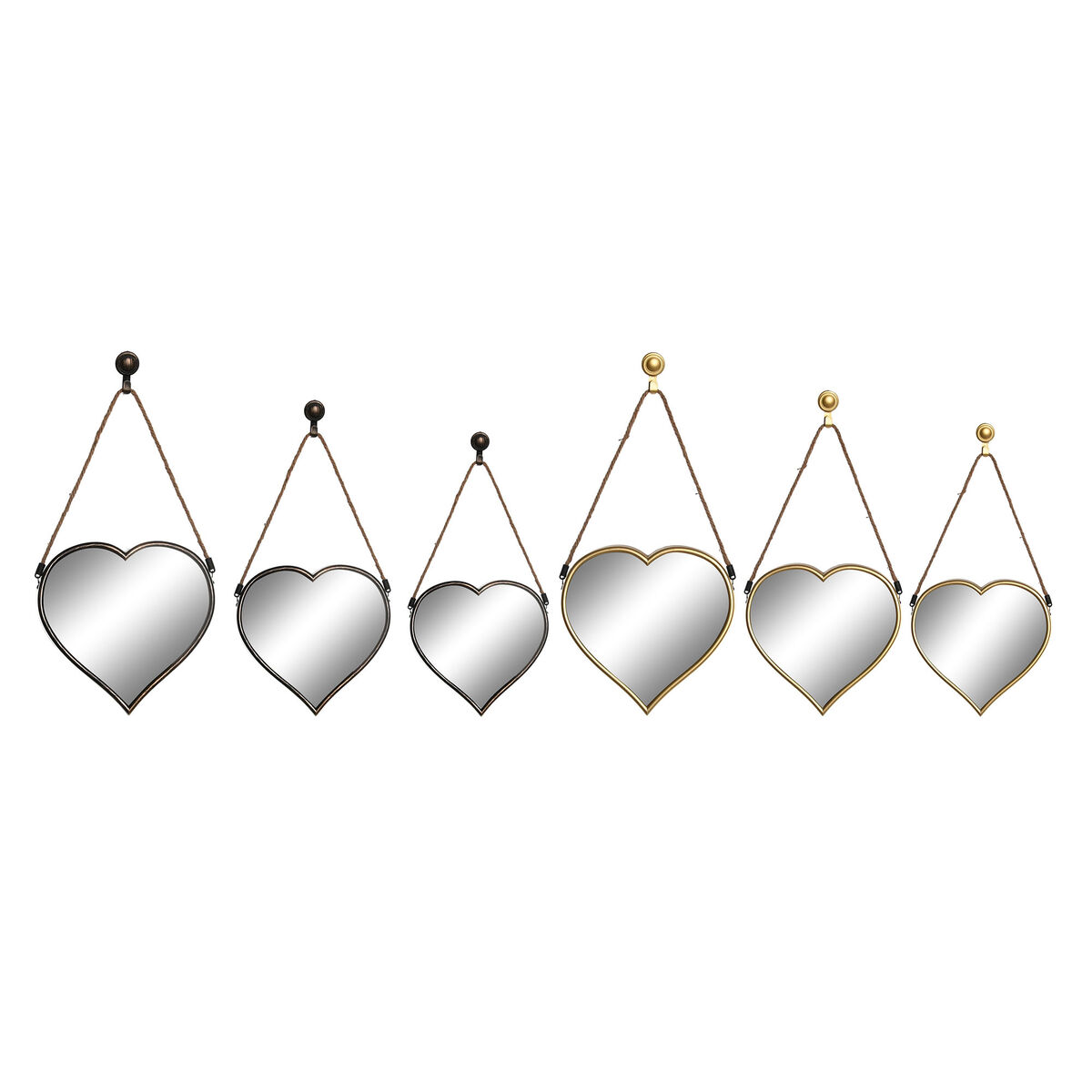 Spegelspel DKD Home Decor Scandi Glas Svart Gyllene polypropen (26 x 3 x 26 cm) (2 antal)