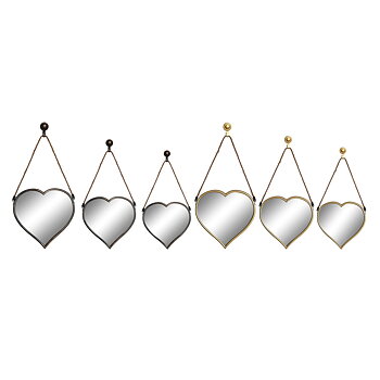 Spegelspel DKD Home Decor Scandi Glas Svart Gyllene polypropen (26 x 3 x 26 cm) (2 antal)