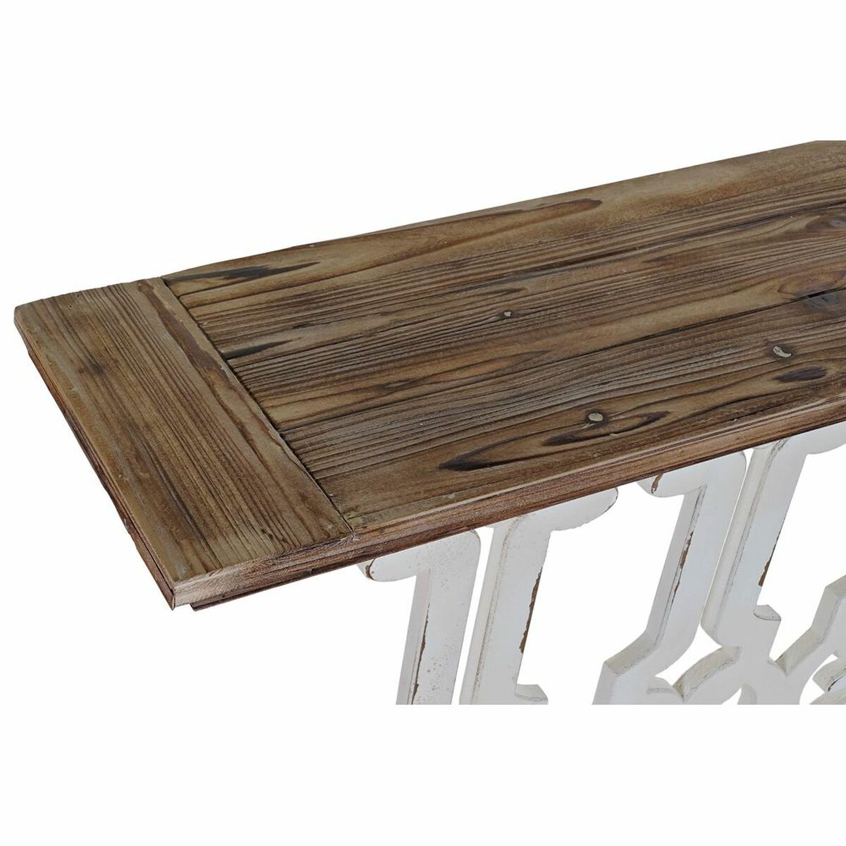 Konsol DKD Home Decor 8424001793600 142 x 30 x 83 cm Gran Naturell Vit Trä MDF - 2
