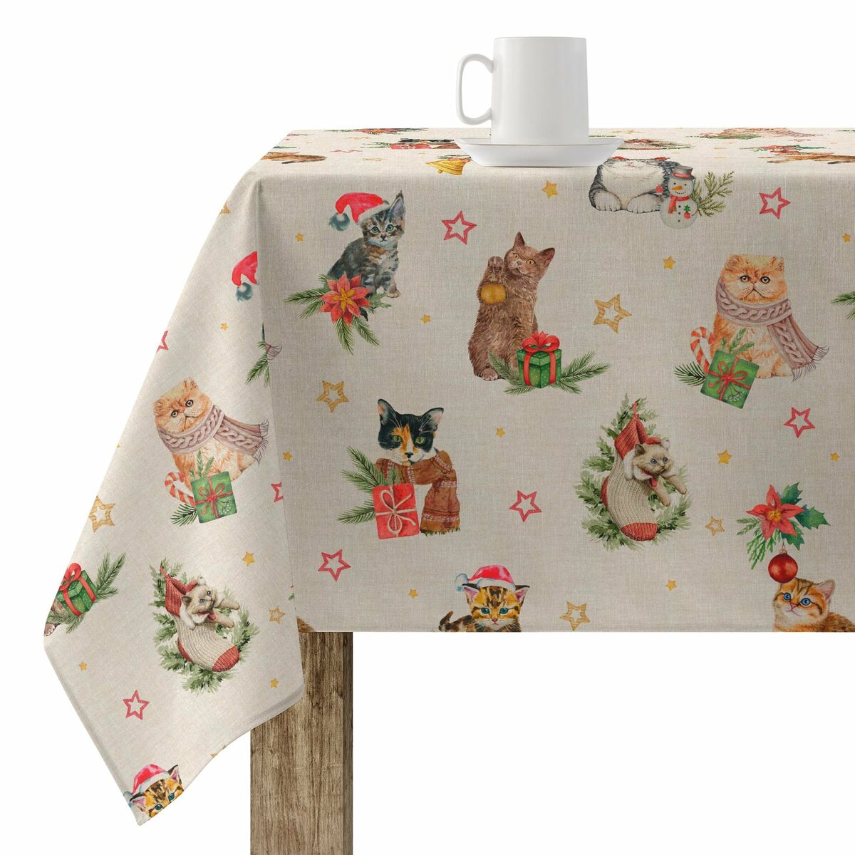 Fläckresistent bordsduk i harts Belum Christmas Multicolour 300 x 150 cm