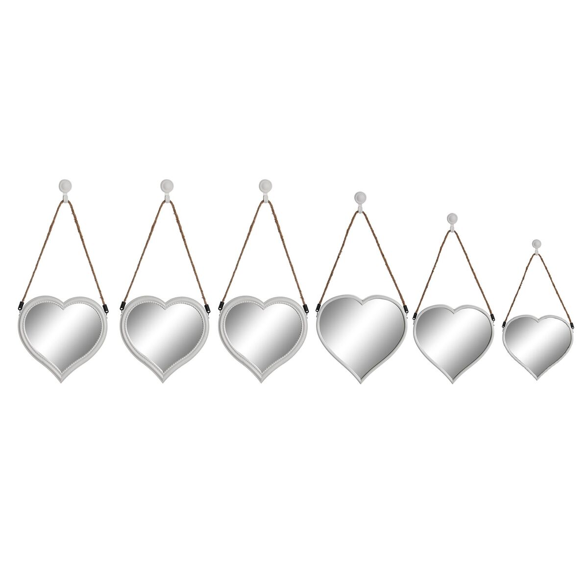 Spegelspel DKD Home Decor Scandi Glas Vit polypropen (26 x 3 x 26 cm) (2 antal)