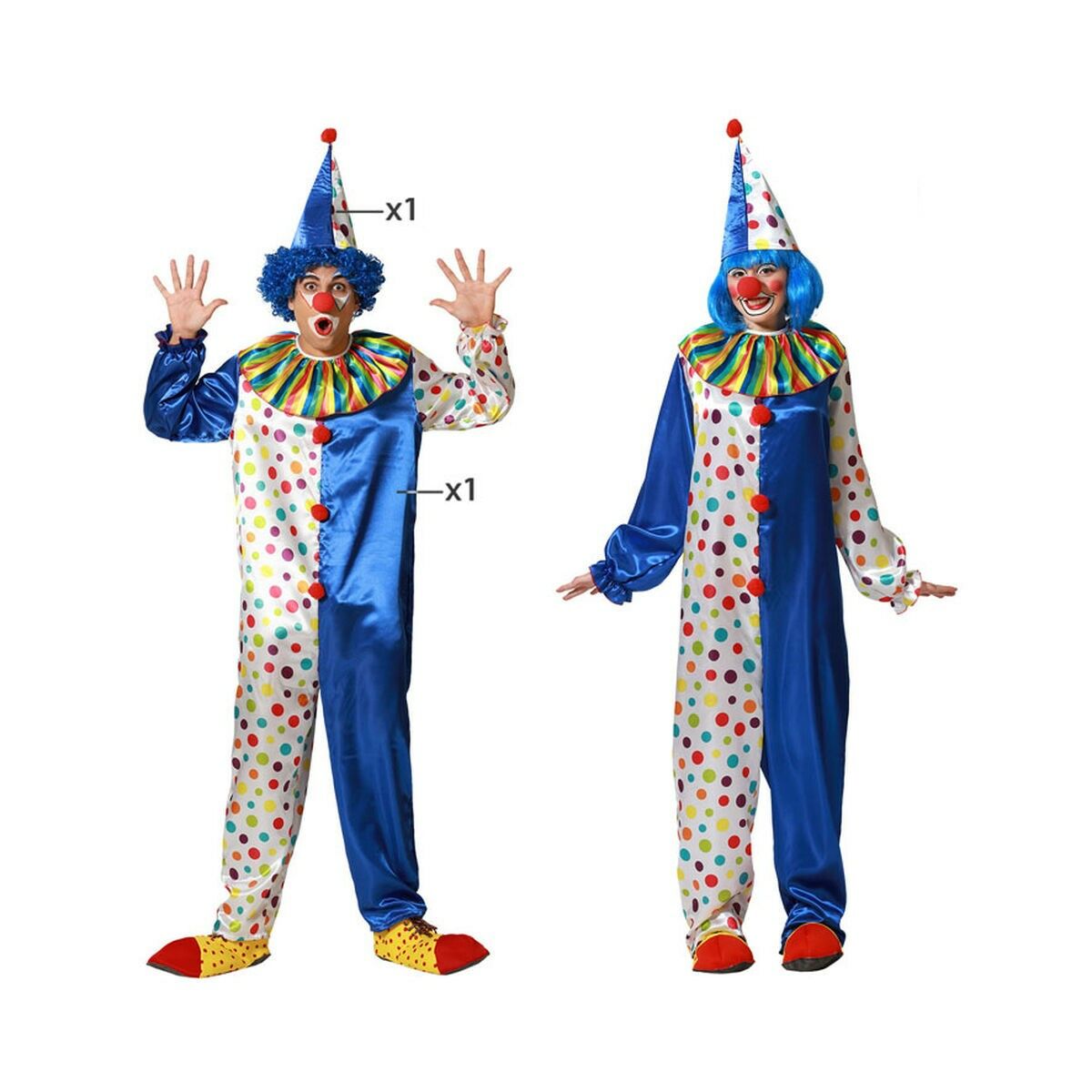 Maskeraddräkt vuxna Blå Clown