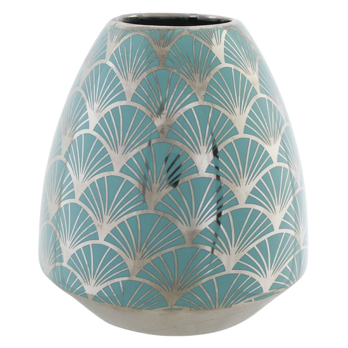 Vas DKD Home Decor Porslin Gyllene Turkos Vit Orientalisk Kromad 16 x 16 x 18 cm