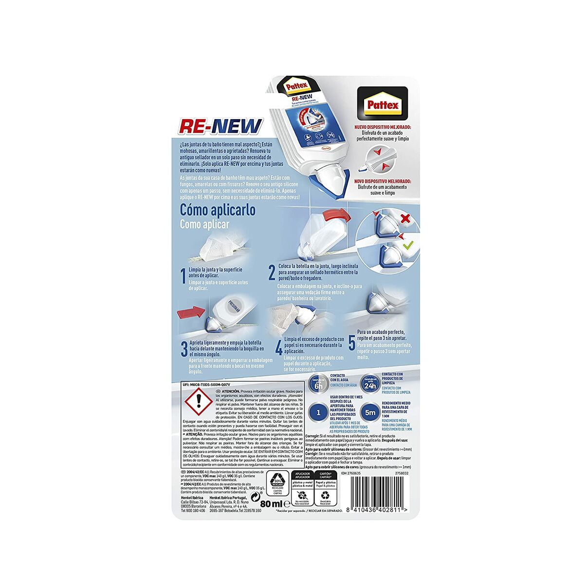 Silikon Pattex Re-new Vit 100 g (1 Delar) - 7