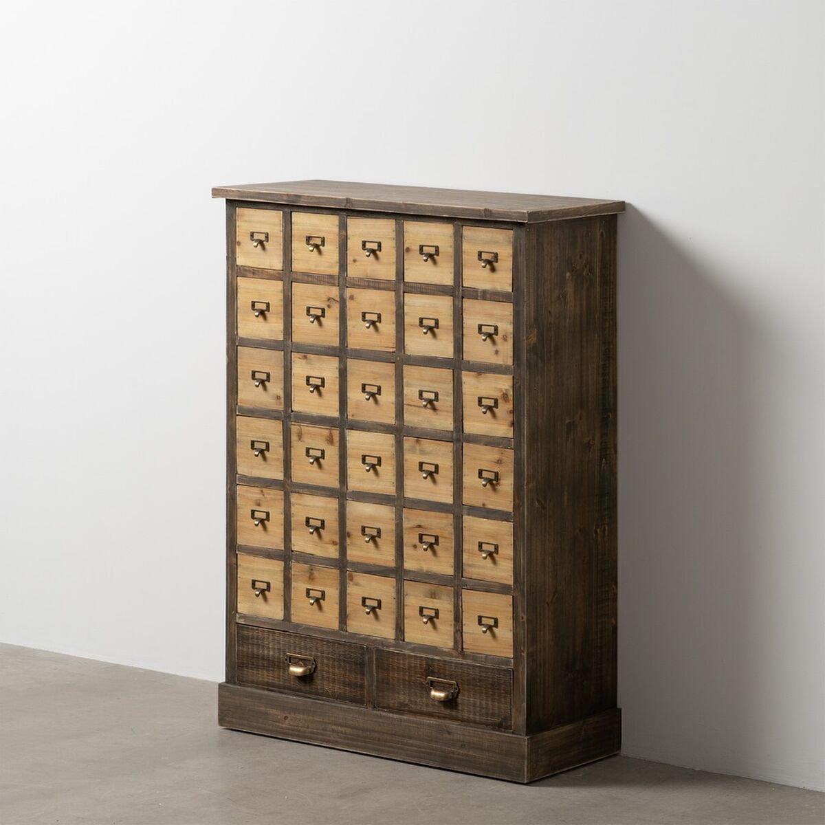 Byrå Beige Grå Granträ Trä MDF 80,5 x 35 x 115 cm - 6