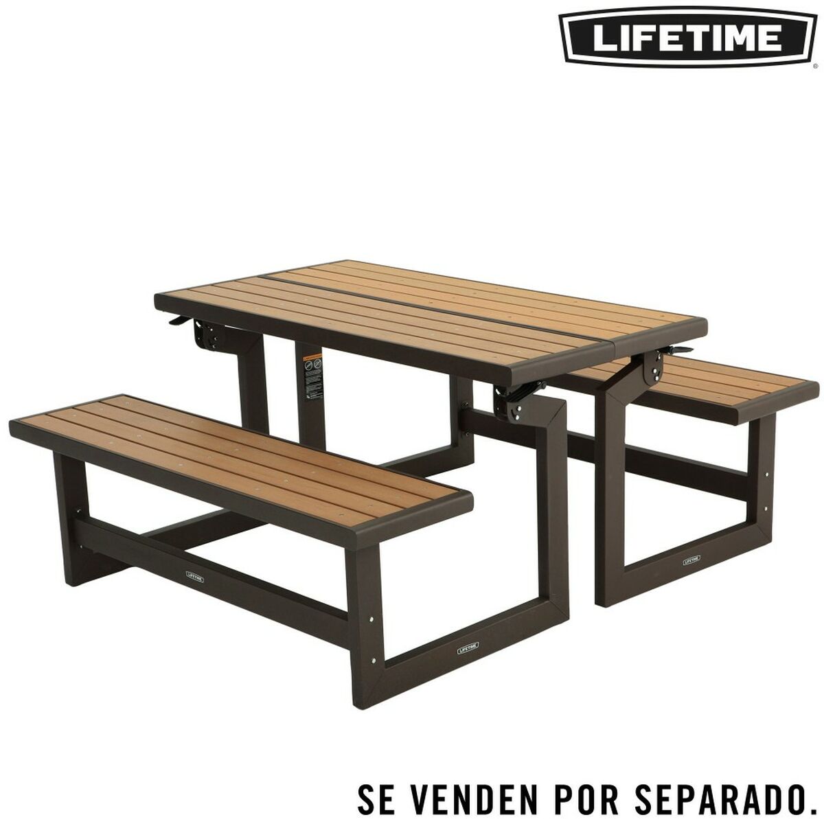 Bänk med ryggstöd Lifetime Bord Brun Convertible - 12