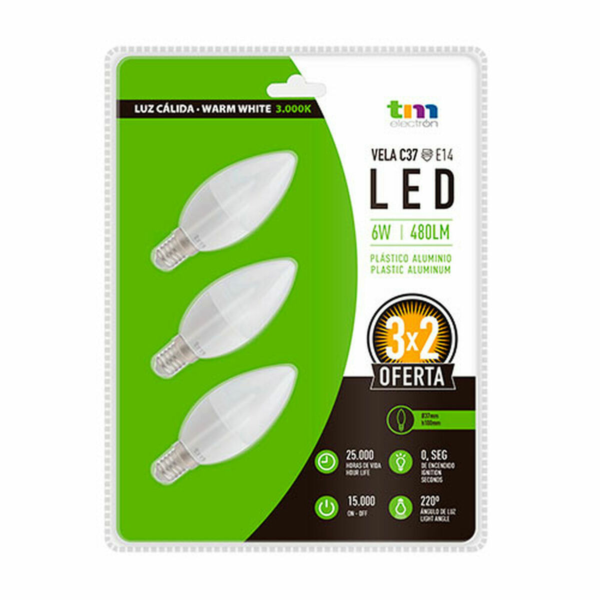 LED-lampa TM Electron E14 3000 K - 2