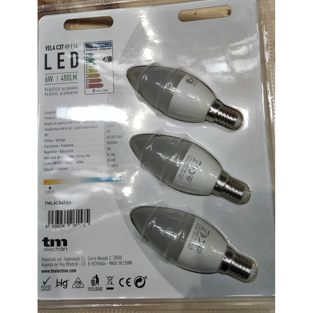 LED-lampa TM Electron E14 3000 K - 4