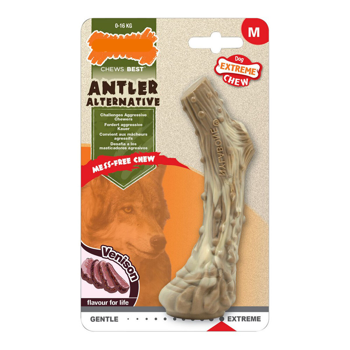 Tuggleksak för hundar Nylabone Dura Chew Horn Storlek M Nylon Rådjur - 2