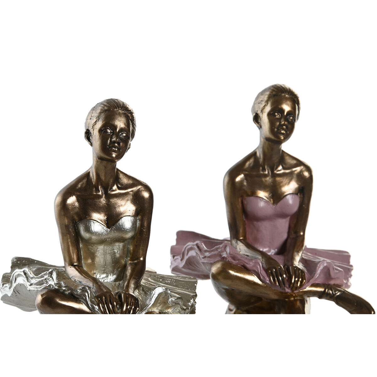 Prydnadsfigur DKD Home Decor Rosa Vit Balettdansare 15 x 10 x 19 cm (2 antal) - 2