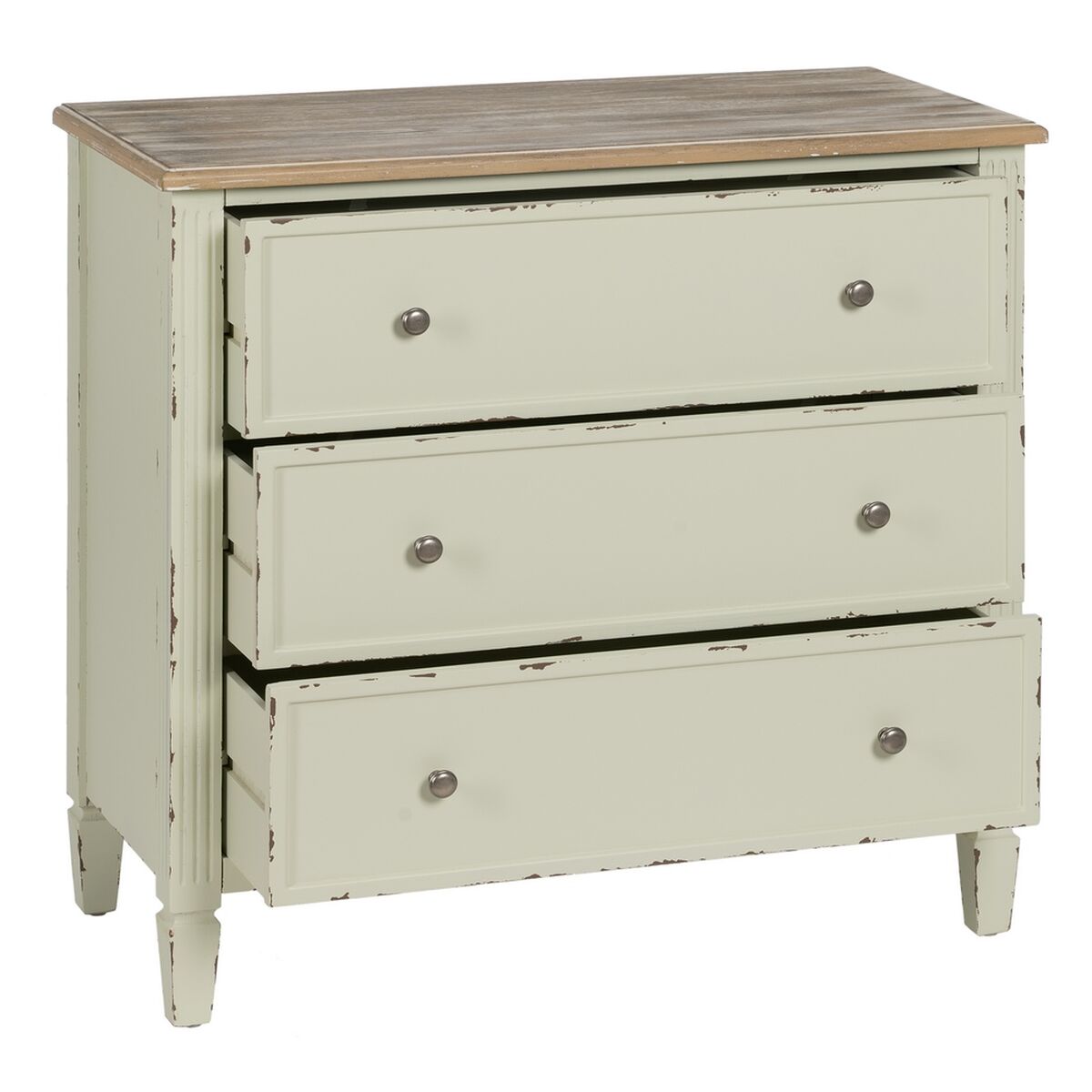 Byrå Beige Naturell Granträ Trä MDF 90 X 42 X 85 CM - 3