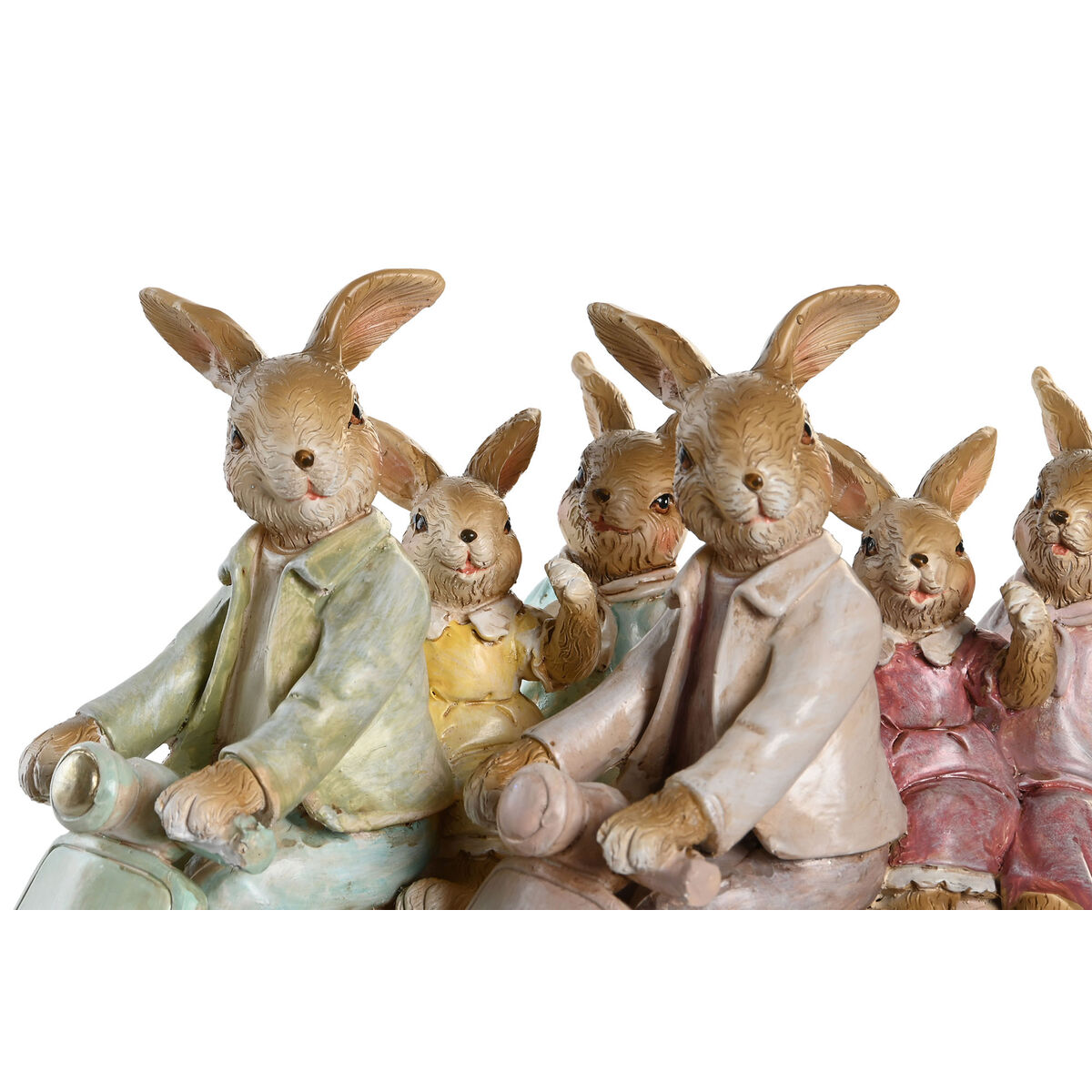 Prydnadsfigur DKD Home Decor 17 x 7 x 15,5 cm Rosa Kanin Grön (2 antal) - 6