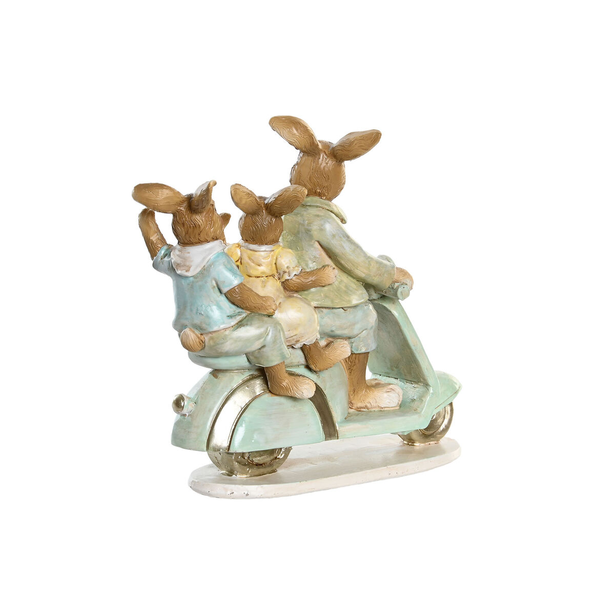 Prydnadsfigur DKD Home Decor 17 x 7 x 15,5 cm Rosa Kanin Grön (2 antal) - 3