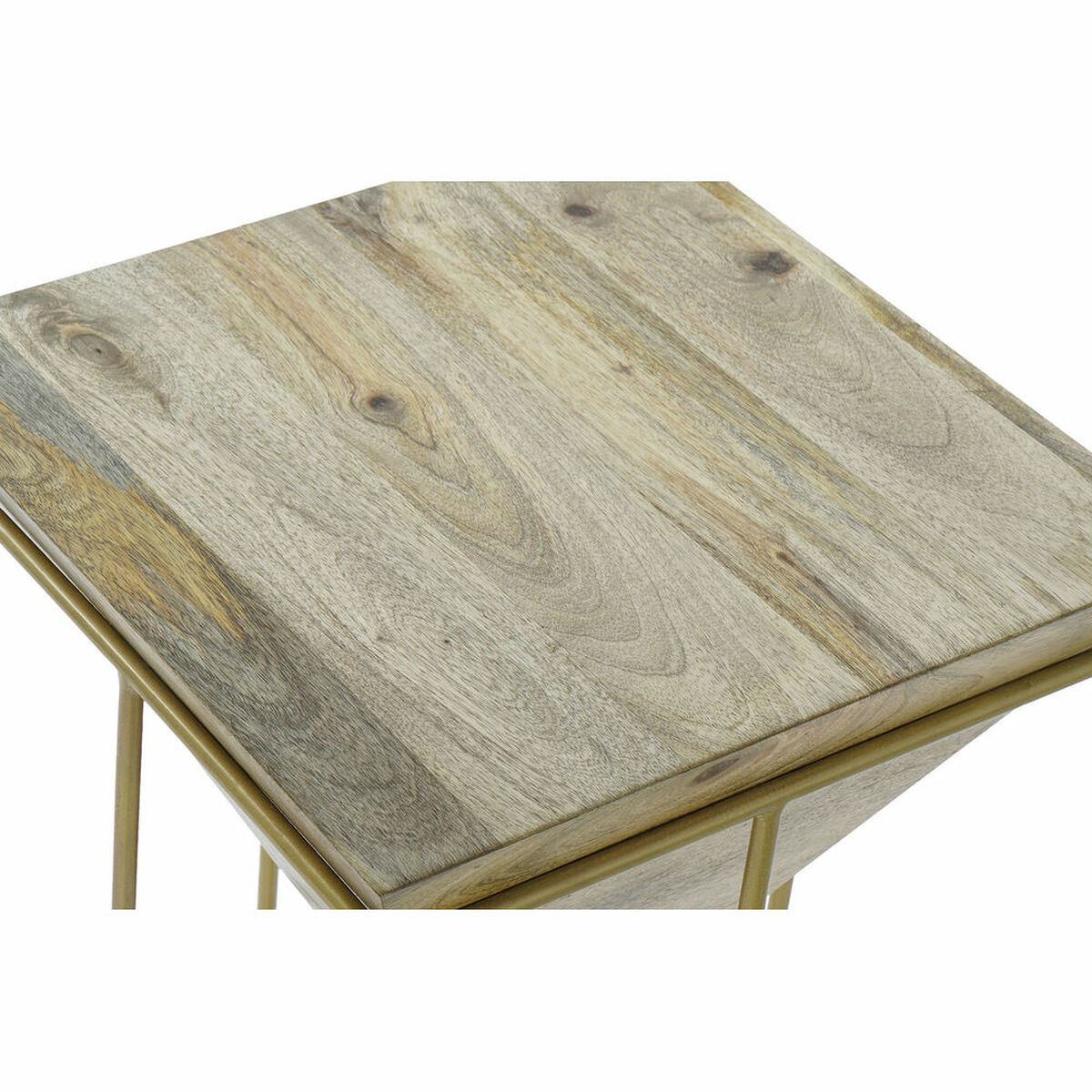 Sidobord DKD Home Decor Metall Mangoträ (40 x 40 x 45 cm) - 3