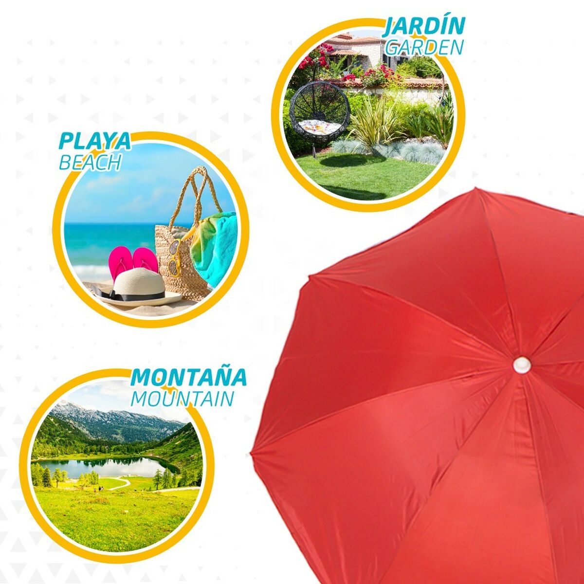 Paraply Aktive 180 x 193 x 180 cm 180 x 180 x 180 cm 180 x 196 x 180 cm (12 antal) - 7