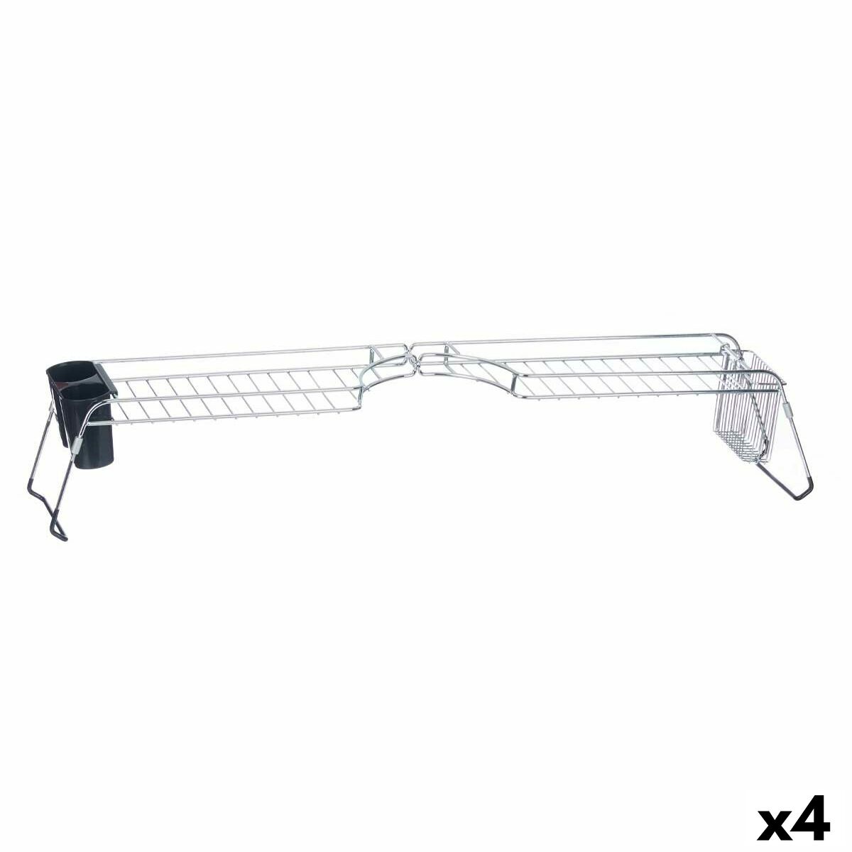 Diskställ Kinvara W3422A-1 Silvrig Metall 104 x 15,5 x 19 cm Double (4 antal) - 3