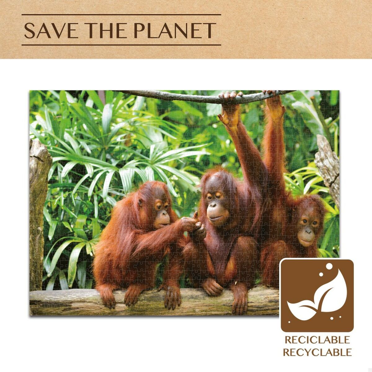 Pussel Colorbaby Orangutan 6 antal 68 x 50 x 0,1 cm - 5