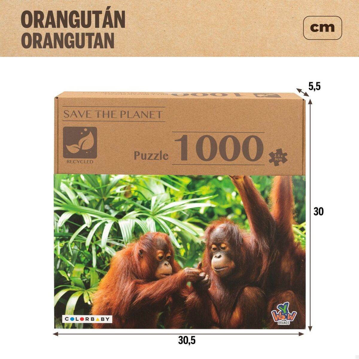 Pussel Colorbaby Orangutan 6 antal 68 x 50 x 0,1 cm - 14