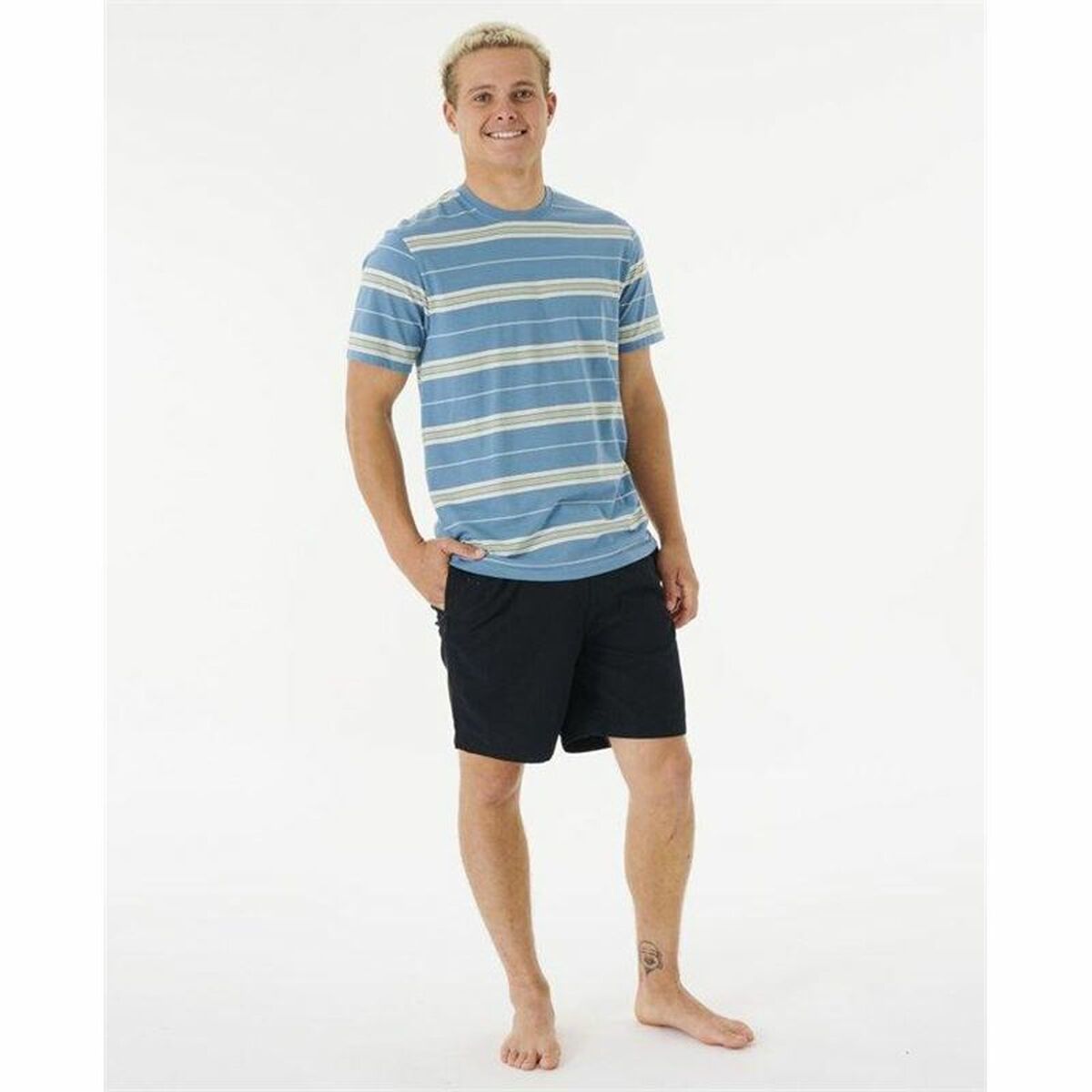 T-shirt Rip Curl Surf Revival Stripe Aquamarine Män - 3