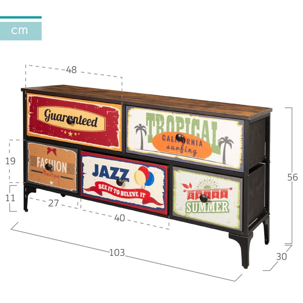 Kommod Max Home Vintage 103 x 56 x 30 cm - 4