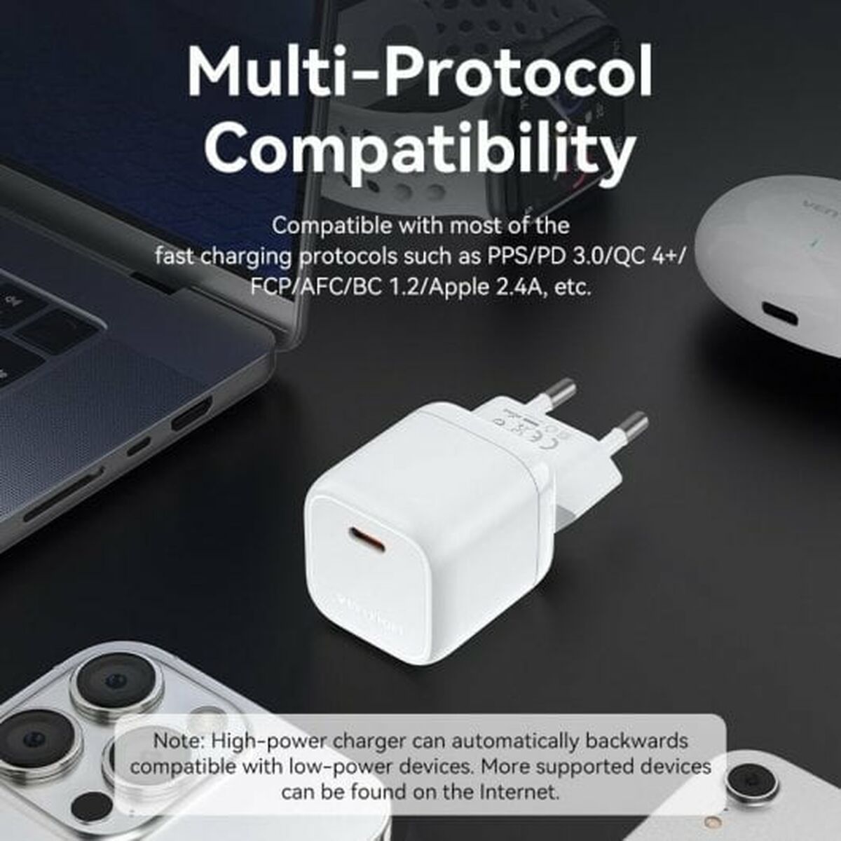 Väggladdare Vention FAKW0-EU 30 W USB-C Gul - 2