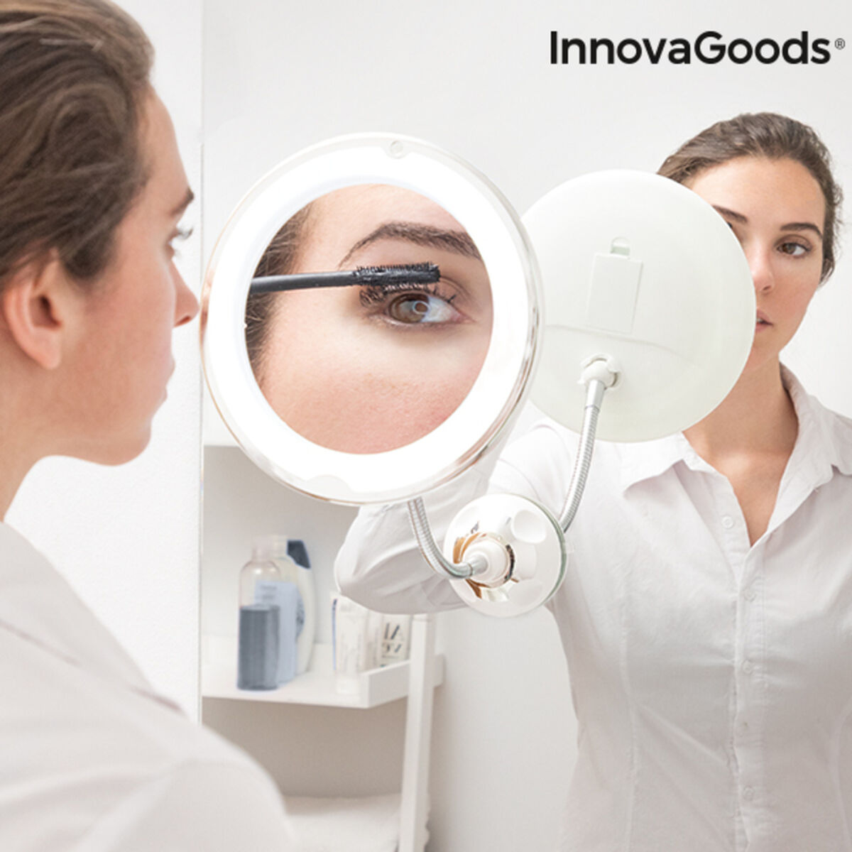 Förstoringsspegel med LED, rörlig arm och sugpropp Mizoom InnovaGoods IG814786 (Renoverade A) - 2