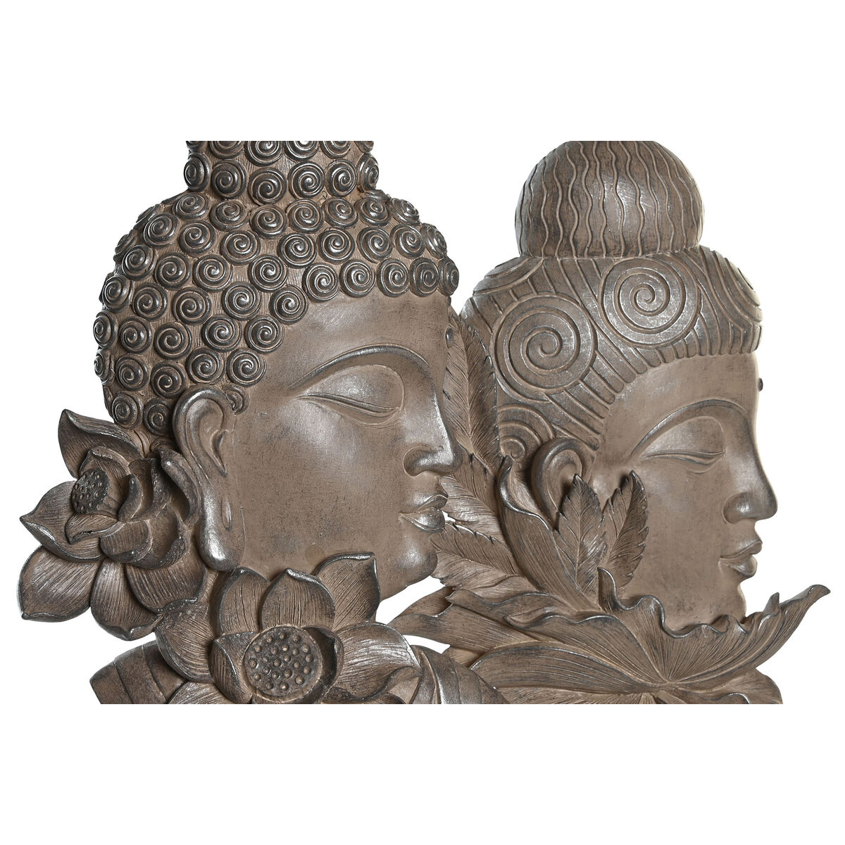 Prydnadsfigur DKD Home Decor 23 x 8 x 42 cm Svart Brun Buddha Orientalisk (2 antal) - 2