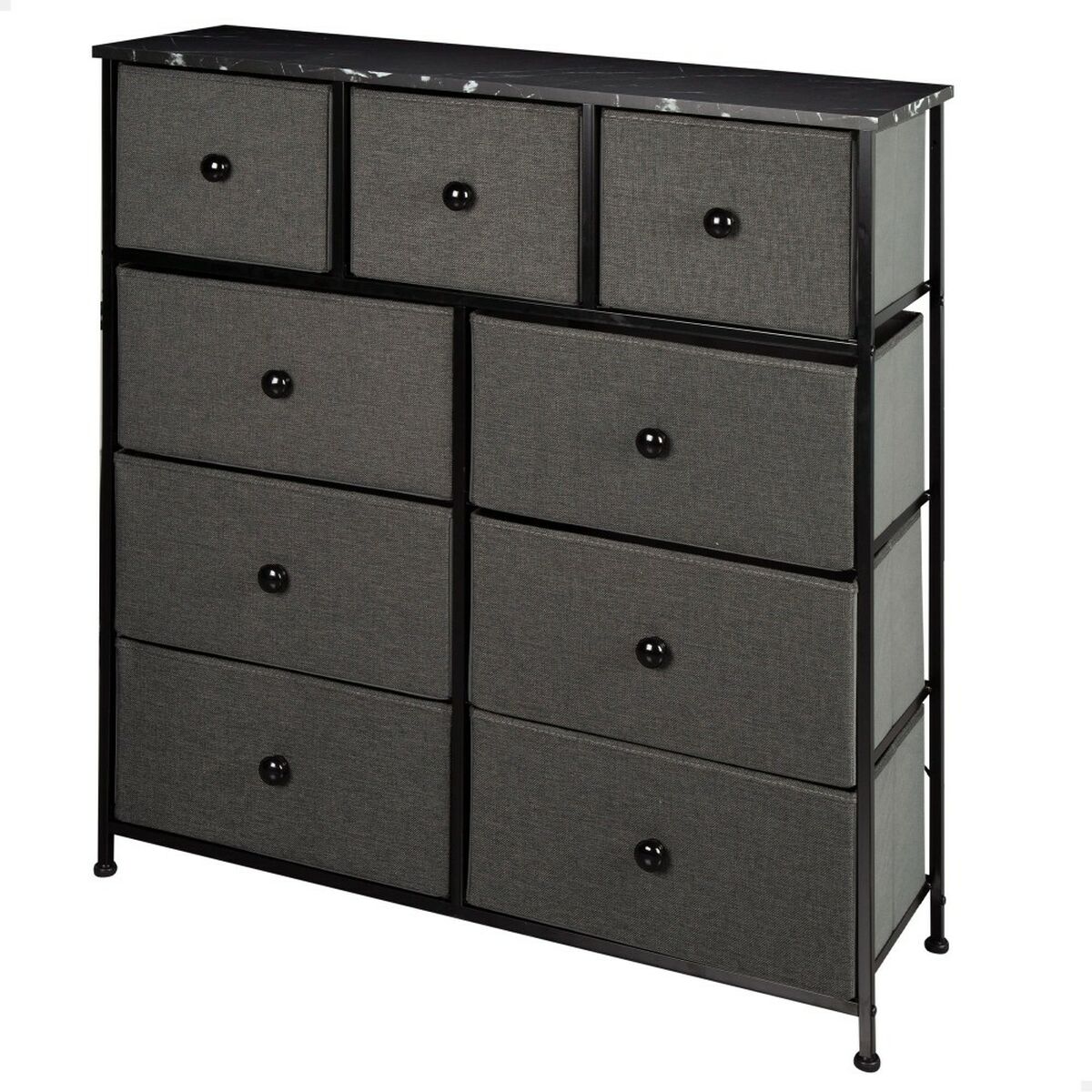 Kommod Max Home Svart Grå Marmor 100 x 100 x 30 cm - 7