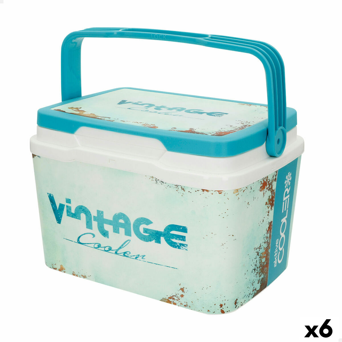 Bärbar styv kylare Aktive 5 L 28 x 19 x 21 cm Blå (6 antal)