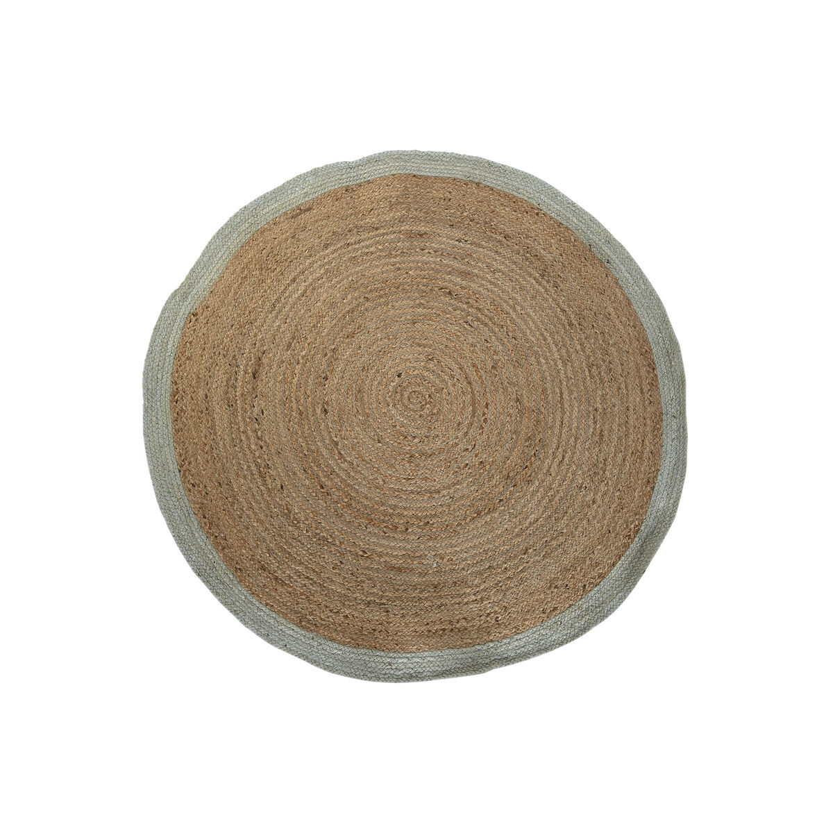 Matta DKD Home Decor 200 x 200 x 1 cm Scandi Naturell Polyester Bomull Grön Ljusbrun Jute