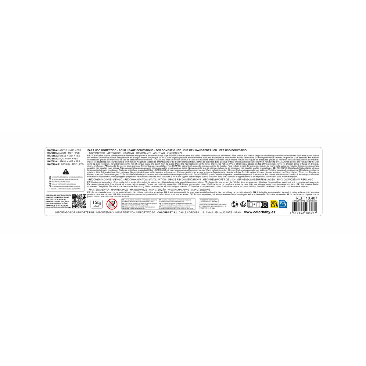 Kommod Max Home Vit 100 x 100 x 30 cm - 13