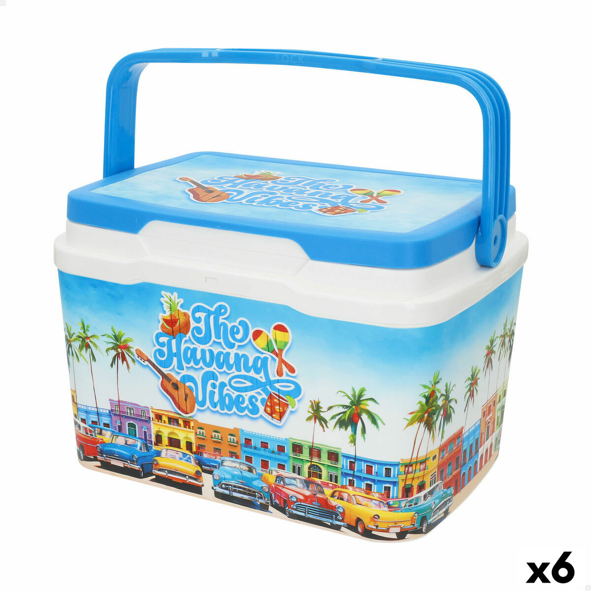 Bärbar styv kylare Aktive 5 L 28 x 19 x 21 cm Blå (6 antal)