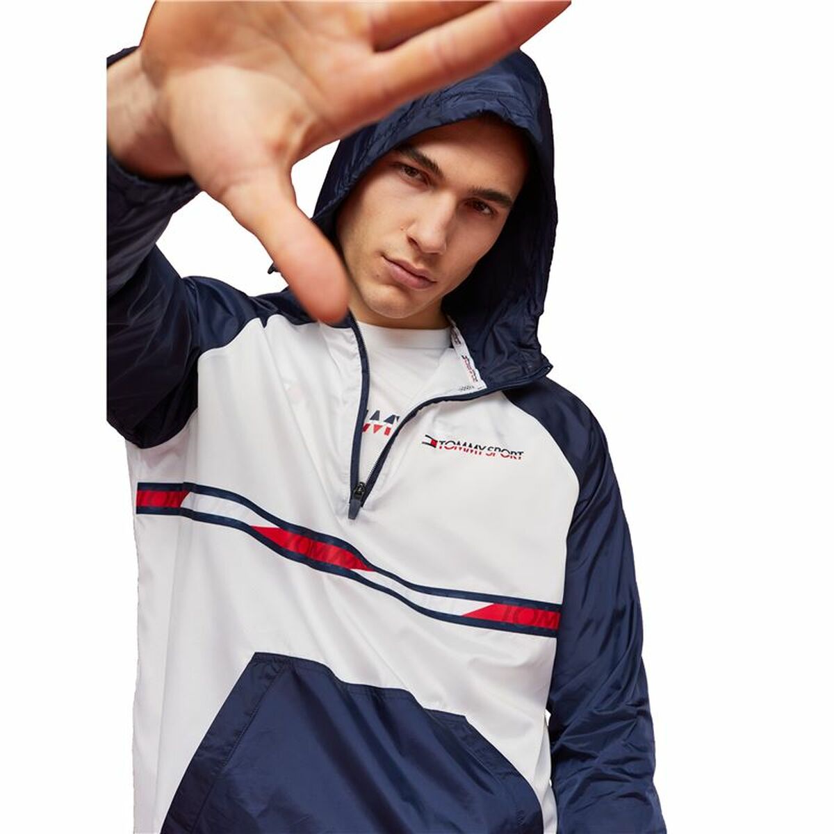 Träningsjacka Herr Tommy Hilfiger Colour-Blocked Mörkblå - 5