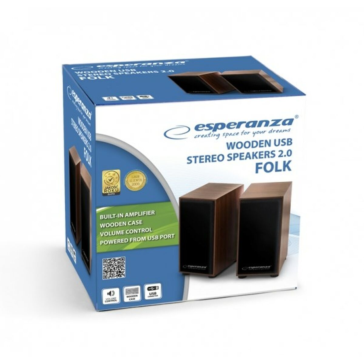 PC-högtalare Esperanza 2.0 FOLK Trä - 8