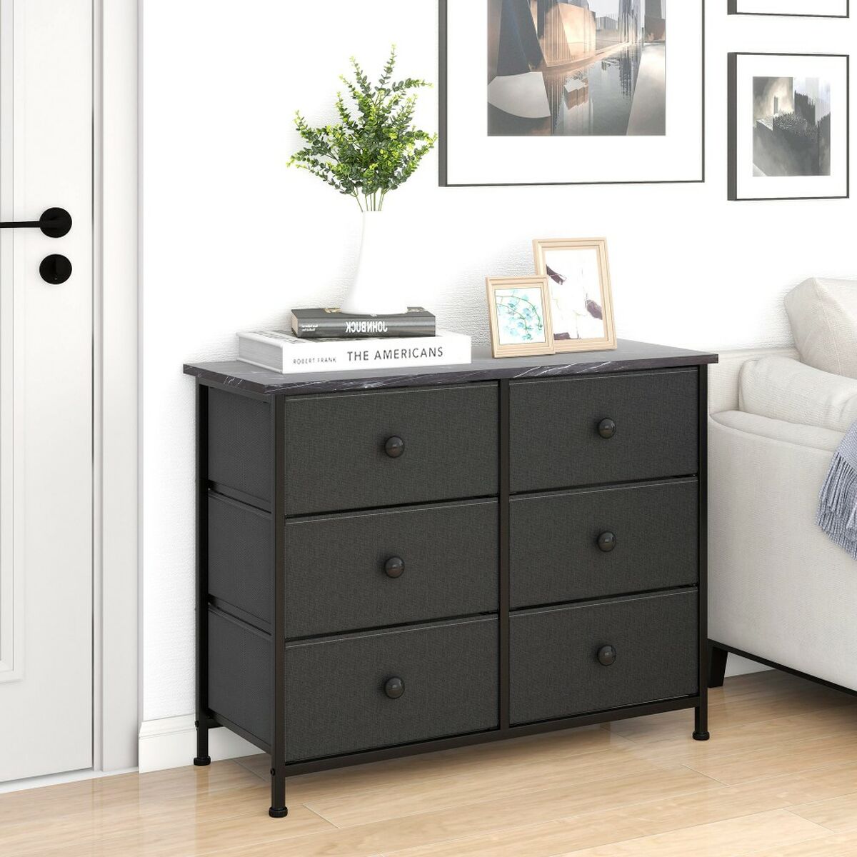 Kommod Max Home Grå Marmor 80 x 62 x 30 cm - 2