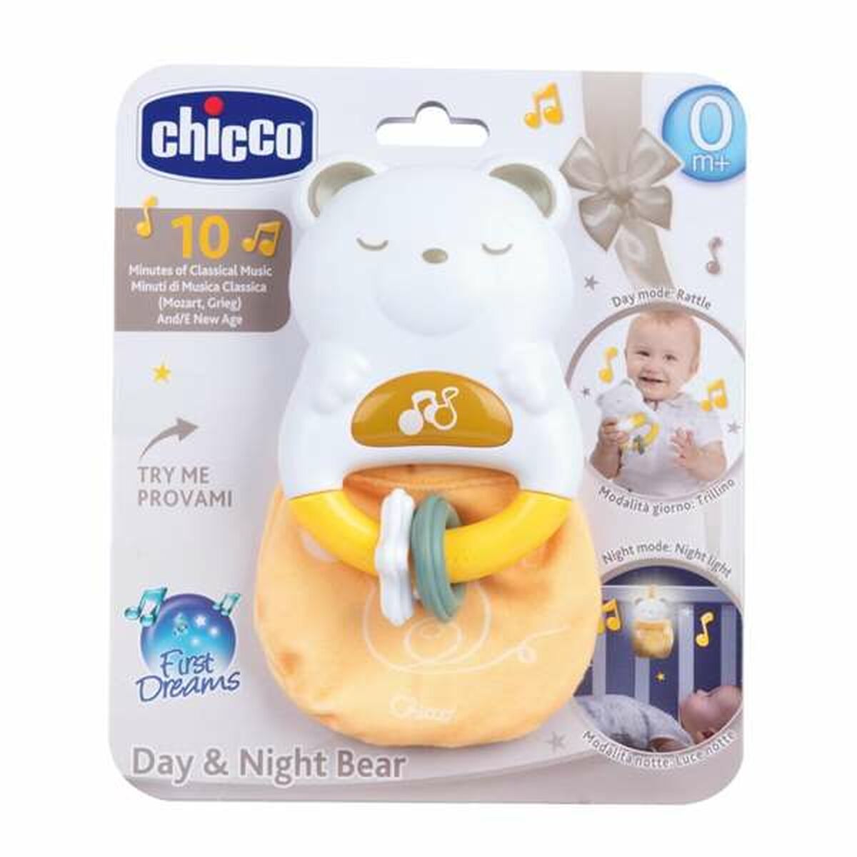 Skallra med musik Chicco 11,5 cm Björn - 2