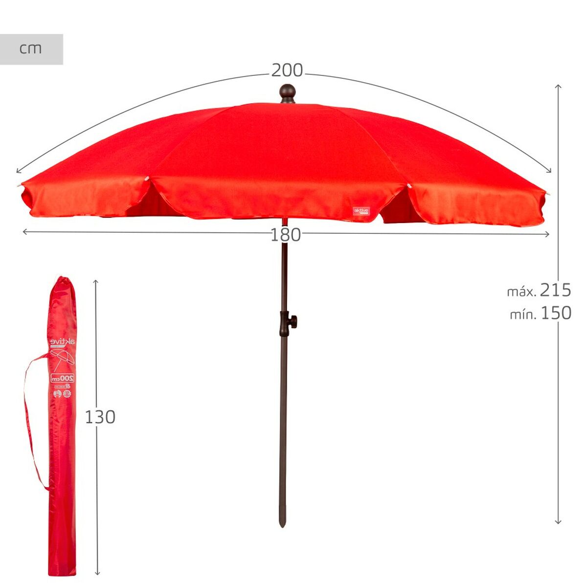 Paraply Aktive 200 x 215 x 200 cm (4 antal) - 5