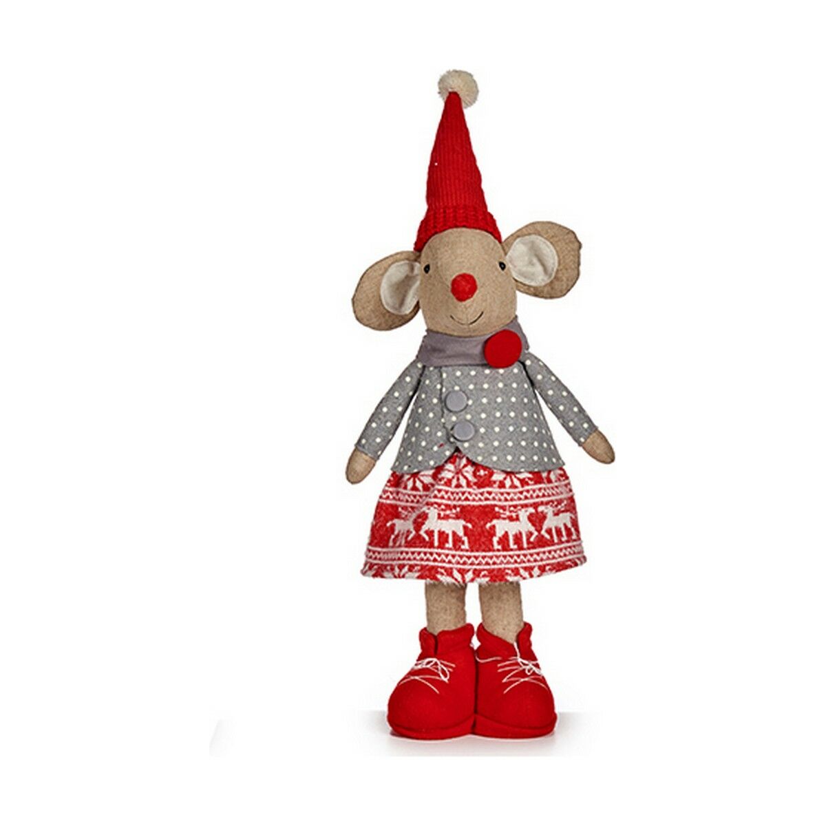 Julgranskula Krist+ Vit Röd Grå Kräm Mus Jul 48 cm 16 x 60 x 20 cm - 2