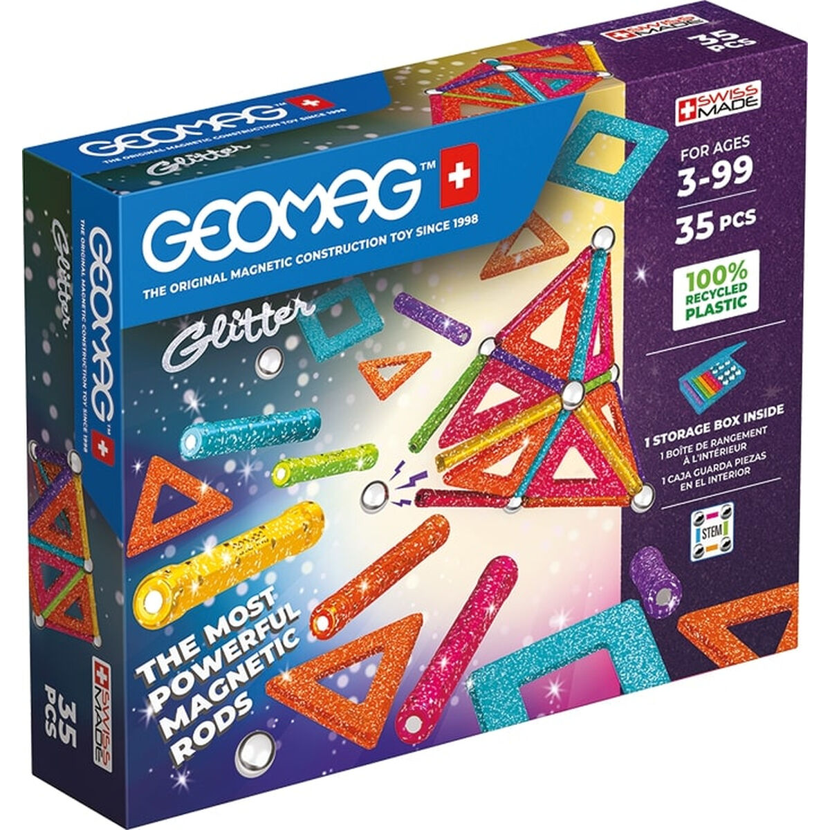 Playset Geomag Glitter (35 Delar)