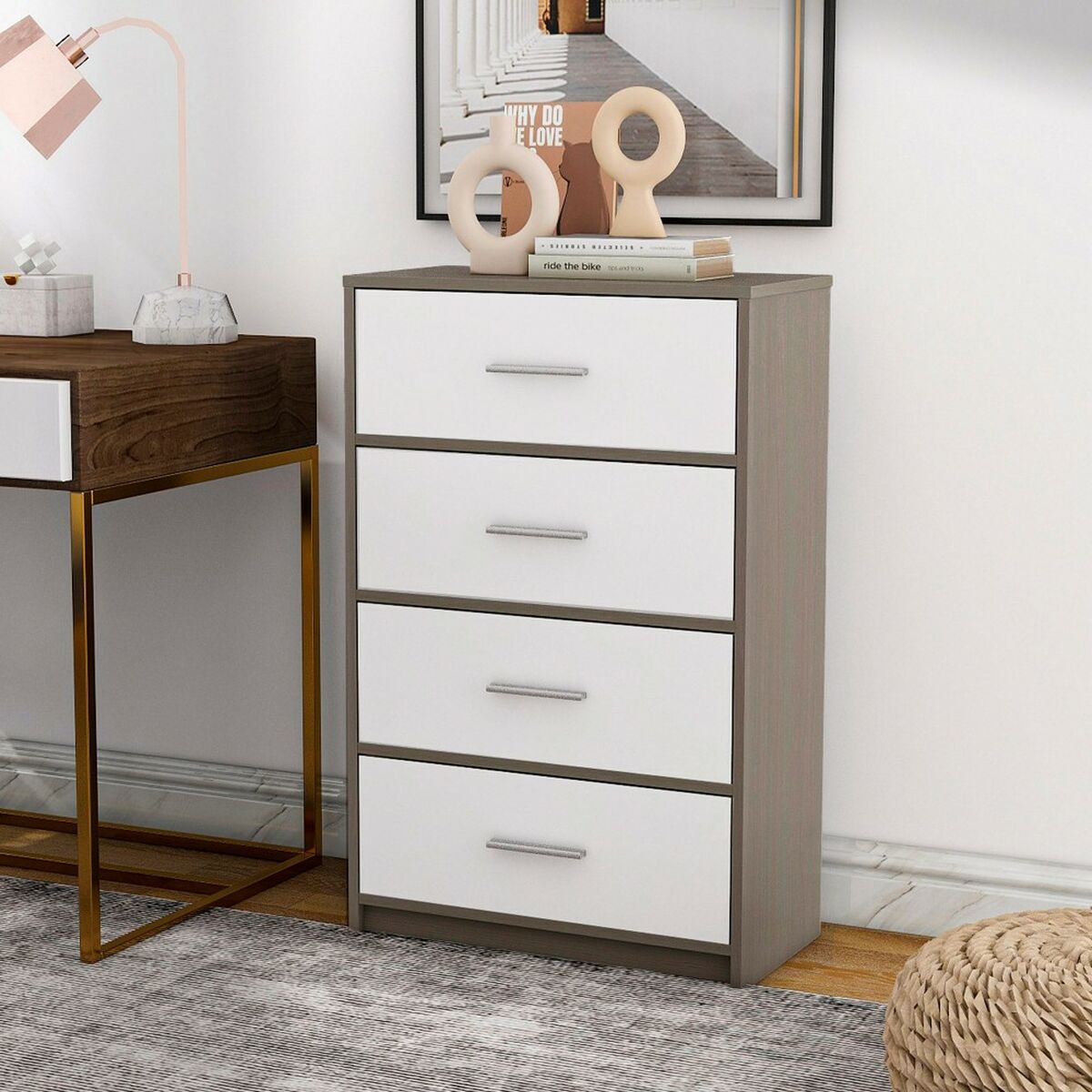 Kommod Max Home Vit Grå Modern 58 x 91 x 30 cm - 8
