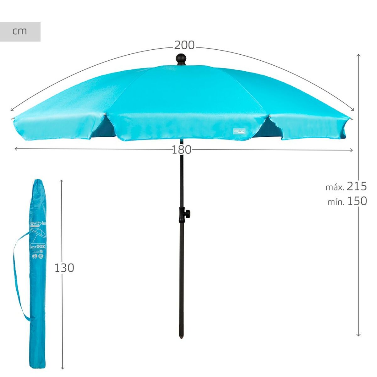 Paraply Aktive 200 x 215 x 200 cm (4 antal) - 5