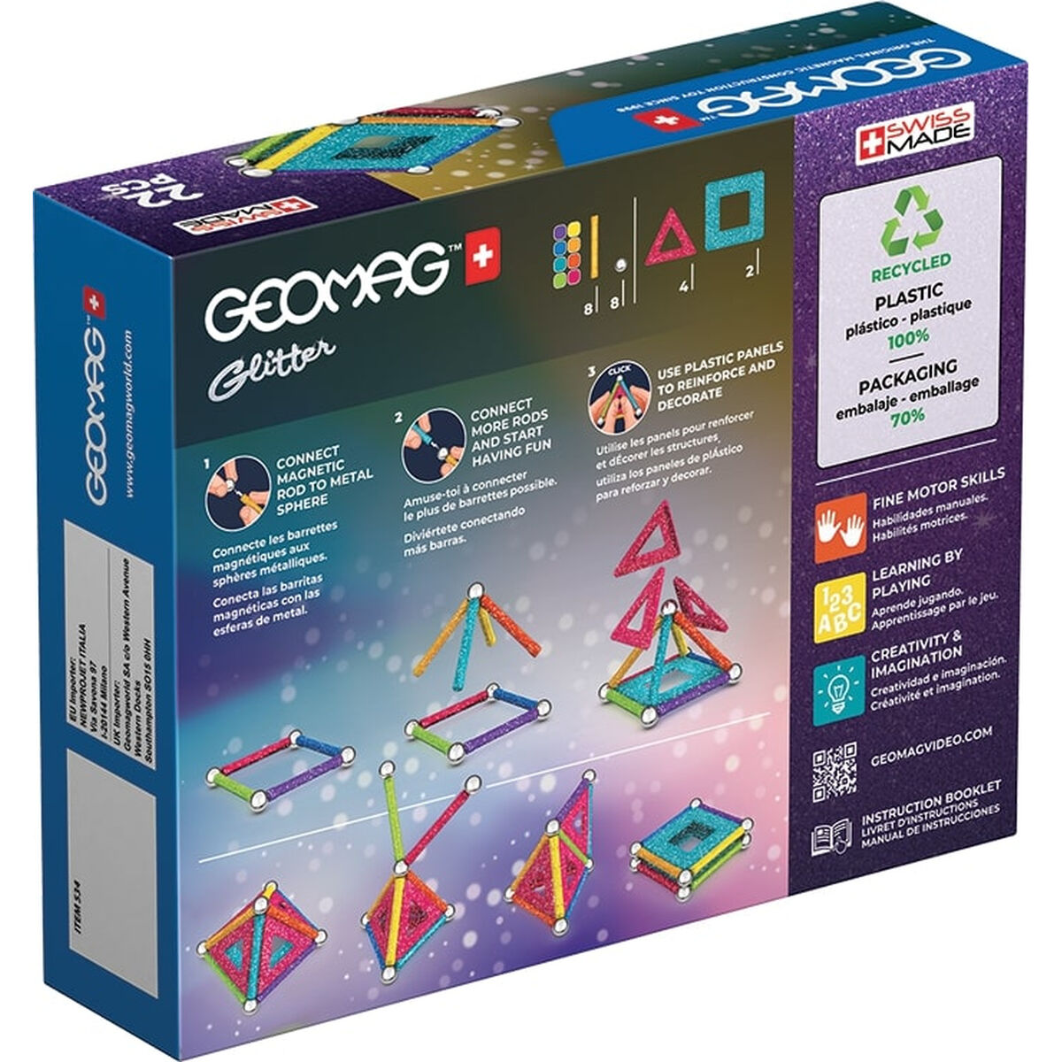 Playset Geomag Glitter (22 Delar) - 2