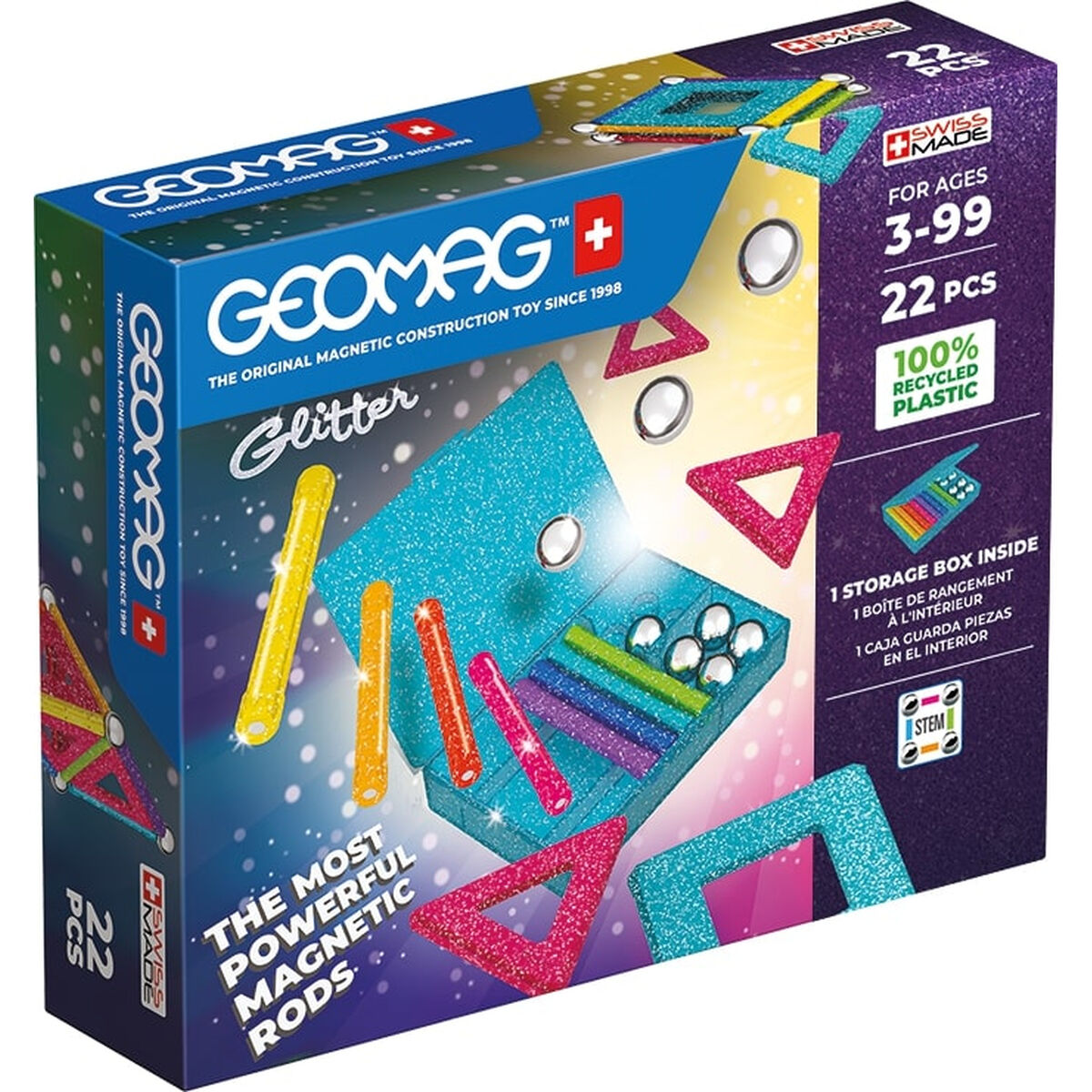 Playset Geomag Glitter (22 Delar)