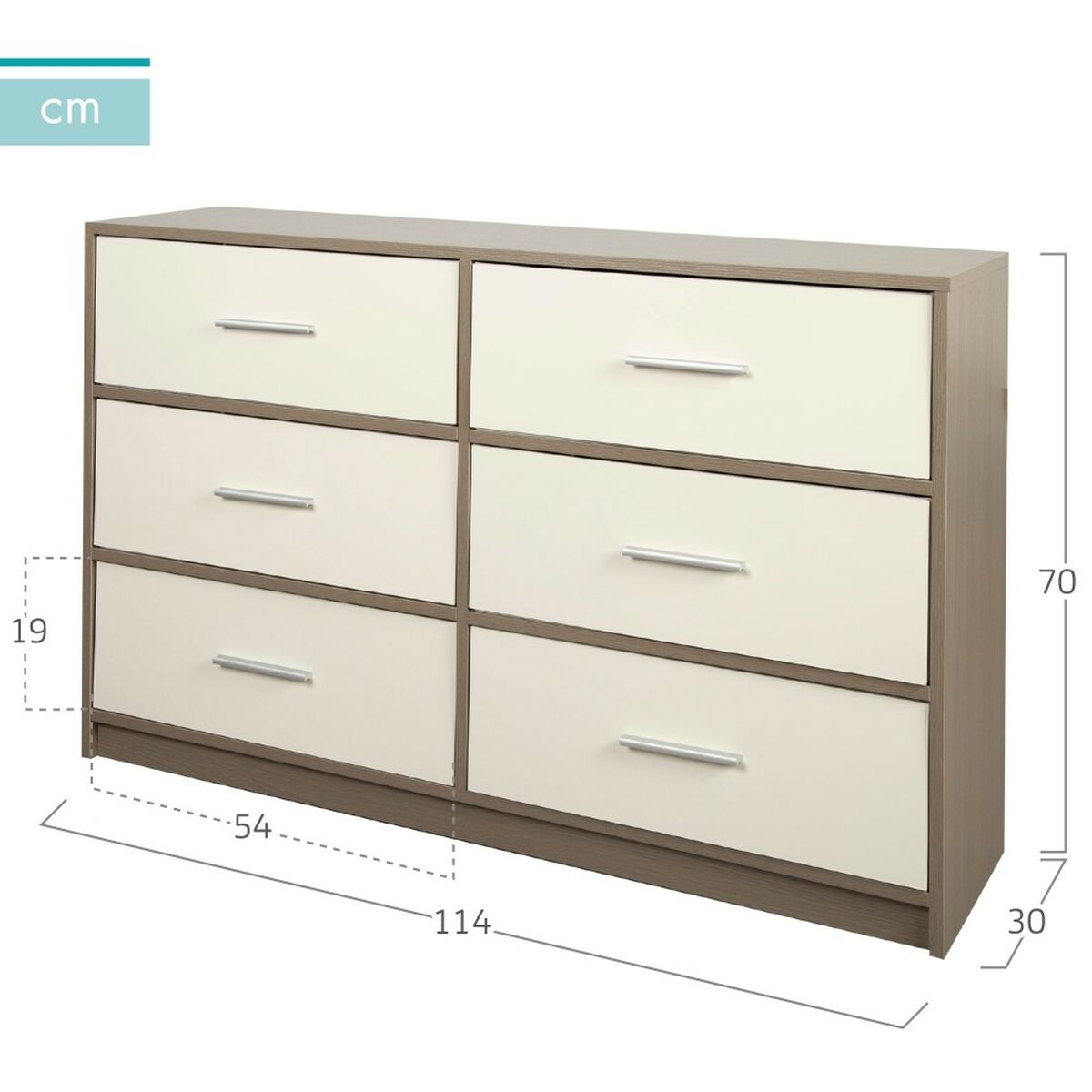 Kommod Max Home Vit Grå Modern 114 x 70 x 30 cm - 4