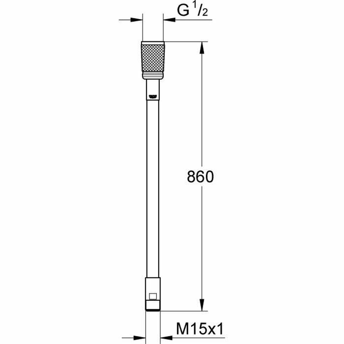Duschslang Grohe M15x1/2 46104-000 Metall 86 cm - 2