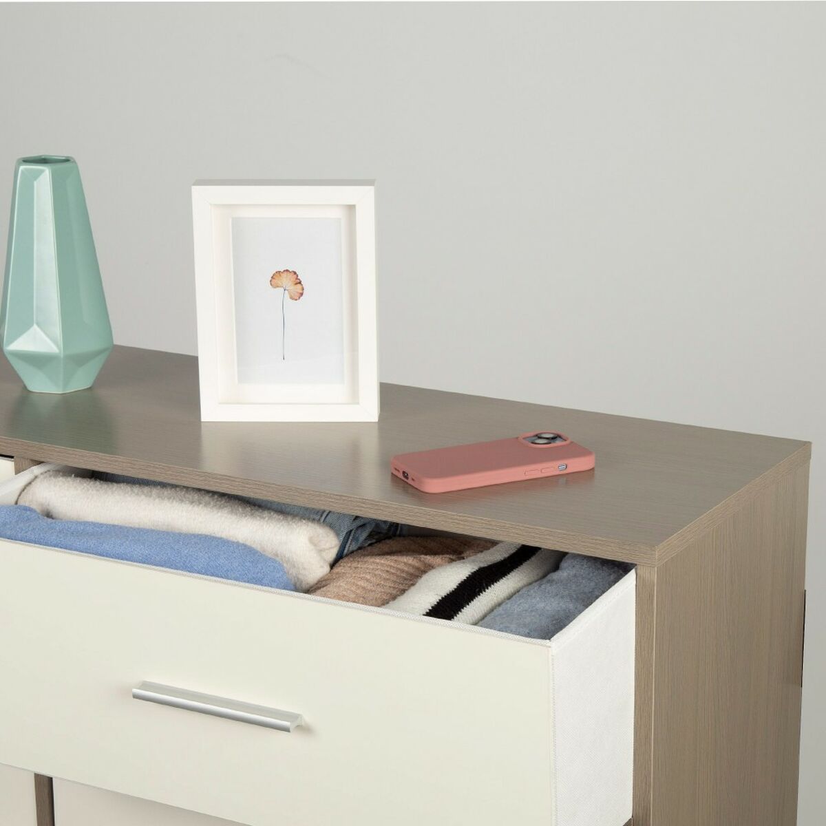 Kommod Max Home Vit Grå Modern 114 x 92 x 30 cm - 3
