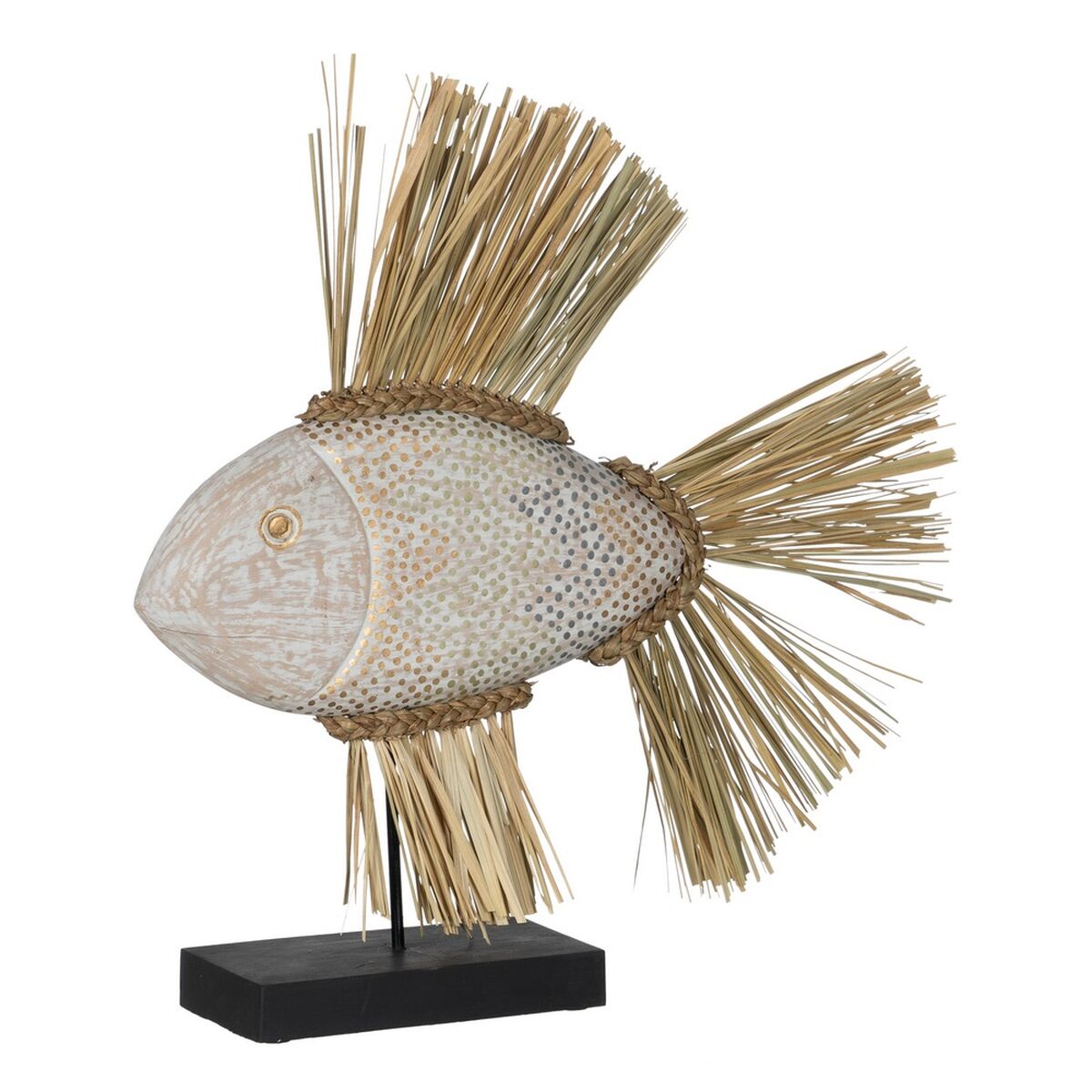 Prydnadsfigur Vit Brun Naturell Fisk 57 x 12 x 60 cm - 2