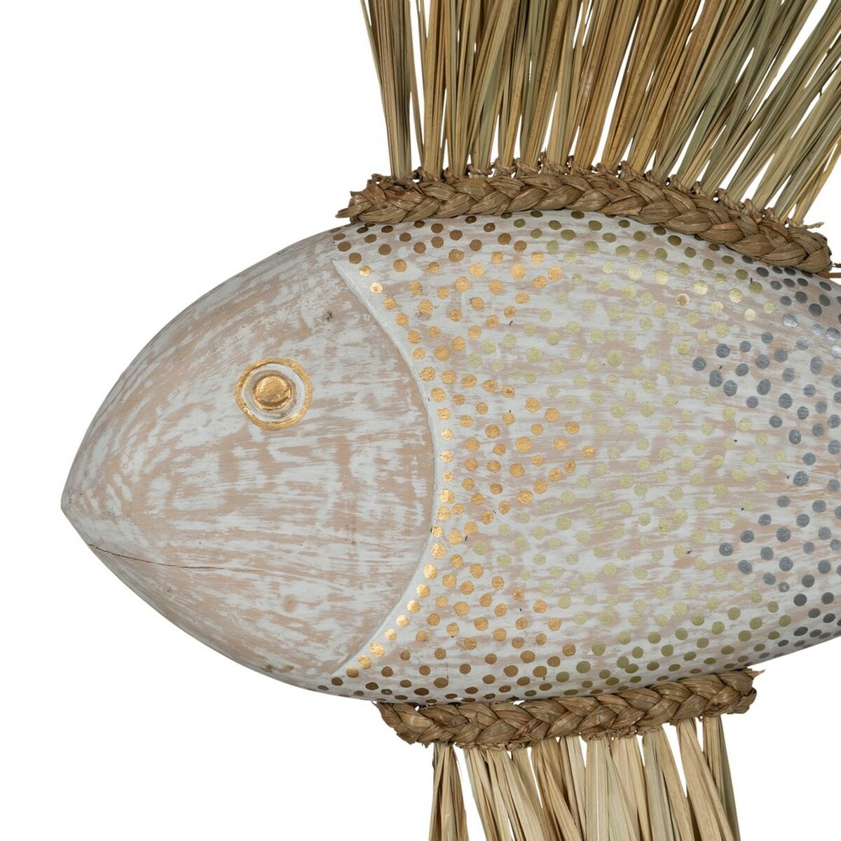 Prydnadsfigur Vit Brun Naturell Fisk 57 x 12 x 60 cm - 3
