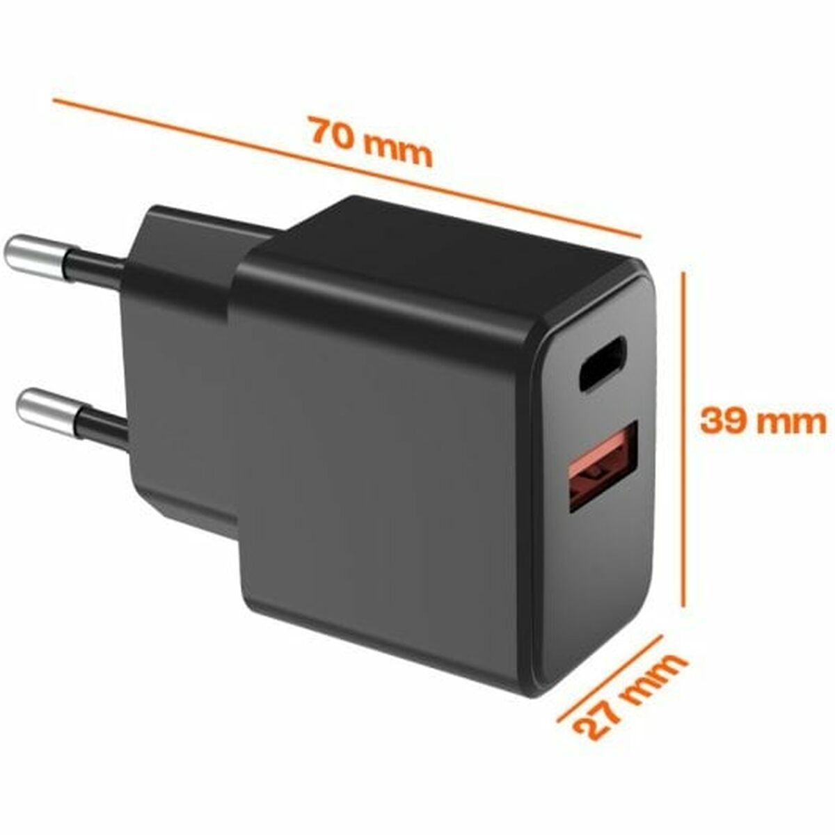 Väggladdare PcCom Essential Svart 20 W USB USB-C - 6